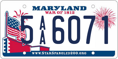 MD license plate 5AA6071