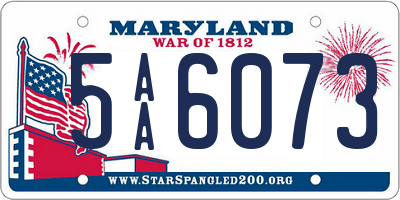 MD license plate 5AA6073