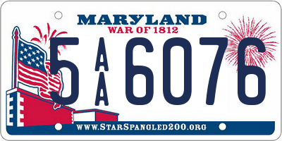 MD license plate 5AA6076