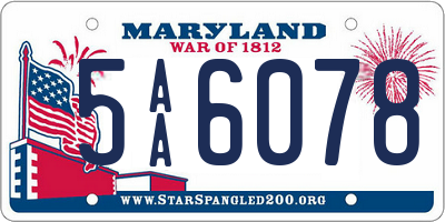 MD license plate 5AA6078