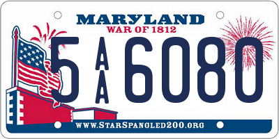 MD license plate 5AA6080