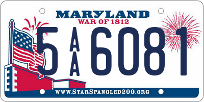 MD license plate 5AA6081