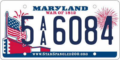 MD license plate 5AA6084