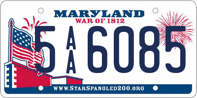 MD license plate 5AA6085