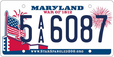 MD license plate 5AA6087