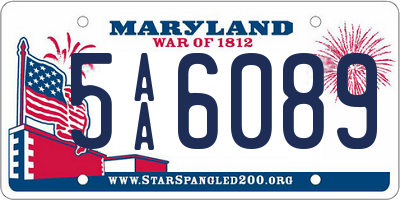 MD license plate 5AA6089