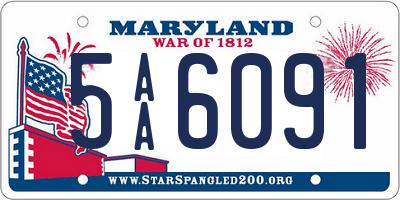 MD license plate 5AA6091