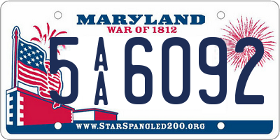 MD license plate 5AA6092