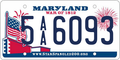 MD license plate 5AA6093