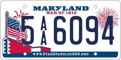 MD license plate 5AA6094