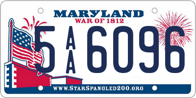 MD license plate 5AA6096