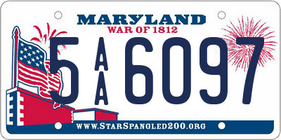 MD license plate 5AA6097