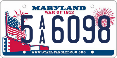 MD license plate 5AA6098