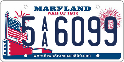 MD license plate 5AA6099