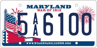 MD license plate 5AA6100