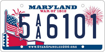 MD license plate 5AA6101