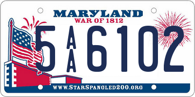 MD license plate 5AA6102