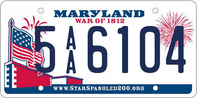 MD license plate 5AA6104