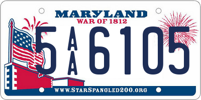 MD license plate 5AA6105