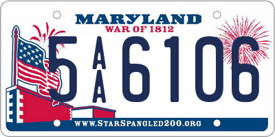 MD license plate 5AA6106