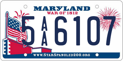 MD license plate 5AA6107