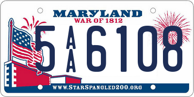 MD license plate 5AA6108