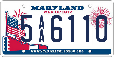 MD license plate 5AA6110