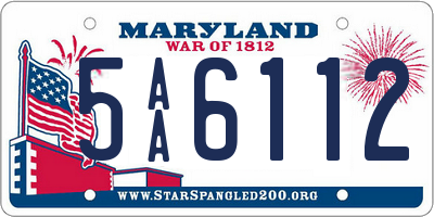 MD license plate 5AA6112