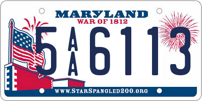 MD license plate 5AA6113