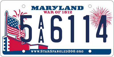 MD license plate 5AA6114