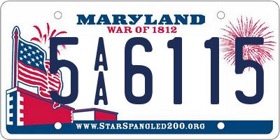 MD license plate 5AA6115