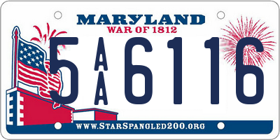 MD license plate 5AA6116