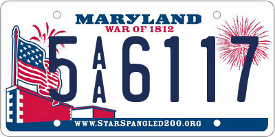 MD license plate 5AA6117