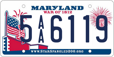 MD license plate 5AA6119