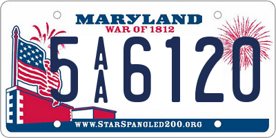 MD license plate 5AA6120