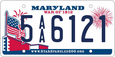 MD license plate 5AA6121