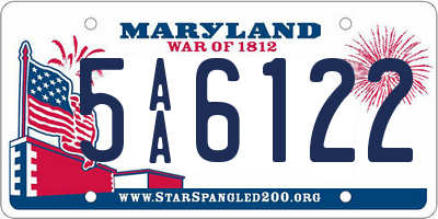 MD license plate 5AA6122