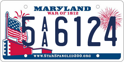 MD license plate 5AA6124