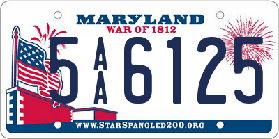 MD license plate 5AA6125