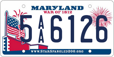 MD license plate 5AA6126