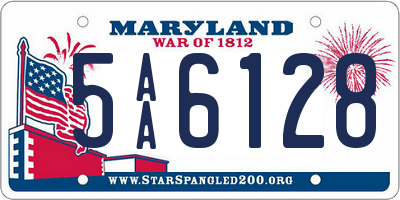 MD license plate 5AA6128