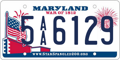 MD license plate 5AA6129