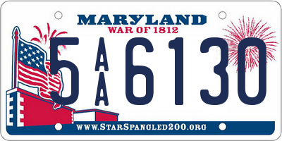 MD license plate 5AA6130