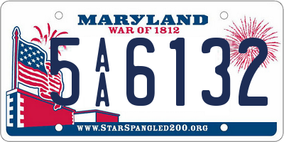 MD license plate 5AA6132