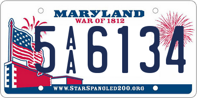 MD license plate 5AA6134