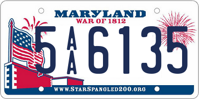 MD license plate 5AA6135