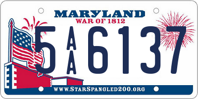 MD license plate 5AA6137