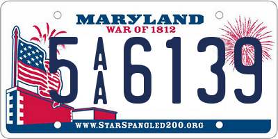 MD license plate 5AA6139