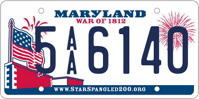 MD license plate 5AA6140