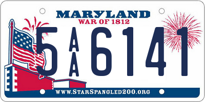 MD license plate 5AA6141